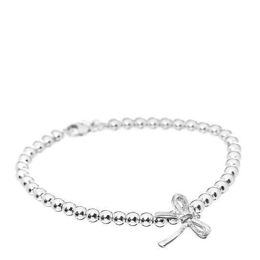 [⭐JeweliWhal]STERLING SILVER BOW BEAD BRACELET