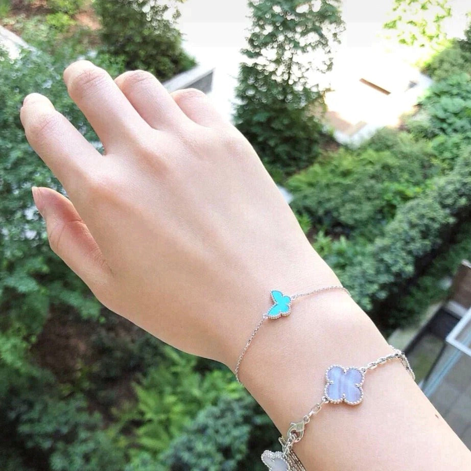 [⭐⭐JeweliWhal]BUTTERFLY TURQUOISE BUTTERFLY BRACELET SILVER