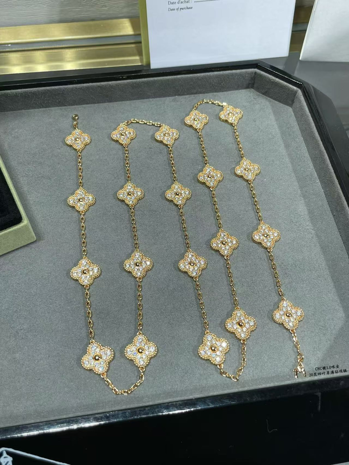 [⭐⭐JeweliWhal]CLOVER 20 MOTIFS FULL-DIAMOND NECKLACE