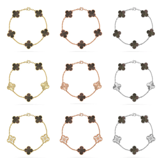 [⭐⭐JeweliWhal] CLOVER 5 MOTIF GRAY MOP BRACELET COLLECTION