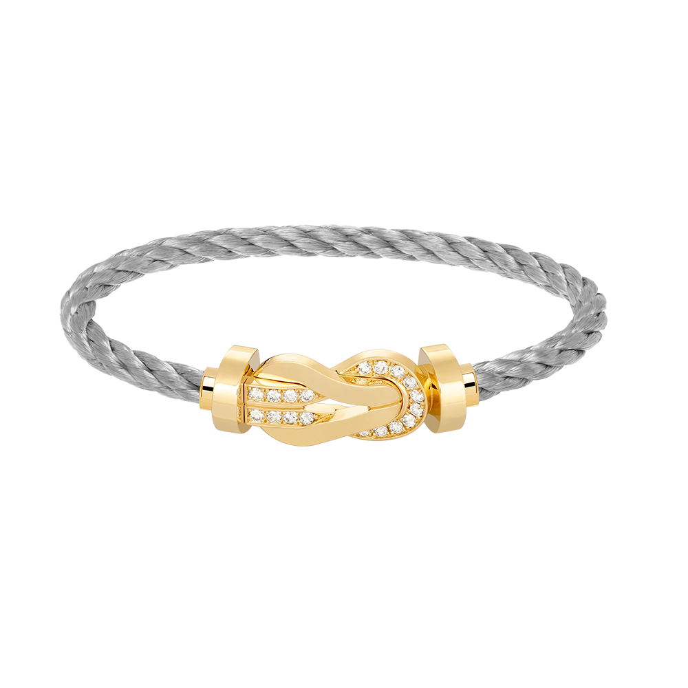 [⭐⭐JeweliWhal]CHANCE LARGE 8 FIGURE BUCKLE HALF DIAMOND BRACELET GOLD