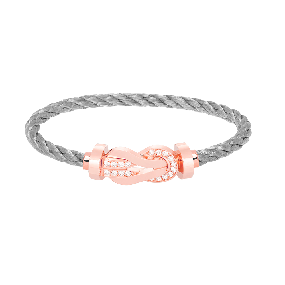 [⭐⭐JeweliWhal]CHANCE LARGE 8 FIGURE BUCKLE HALF DIAMOND BRACELET ROSE GOLD