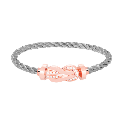 [⭐⭐JeweliWhal]CHANCE LARGE 8 FIGURE BUCKLE HALF DIAMOND BRACELET ROSE GOLD