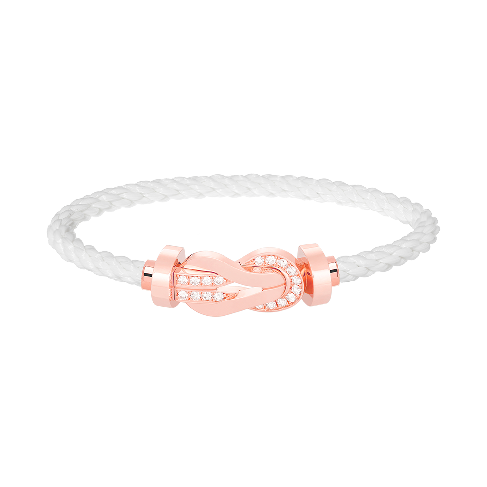 [⭐⭐JeweliWhal]CHANCE LARGE 8 FIGURE BUCKLE HALF DIAMOND BRACELET ROSE GOLD