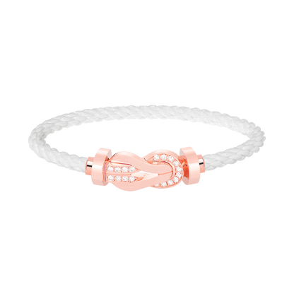 [⭐⭐JeweliWhal]CHANCE LARGE 8 FIGURE BUCKLE HALF DIAMOND BRACELET ROSE GOLD
