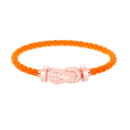 [⭐⭐JeweliWhal]CHANCE LARGE 8 FIGURE BUCKLE HALF DIAMOND BRACELET ROSE GOLD