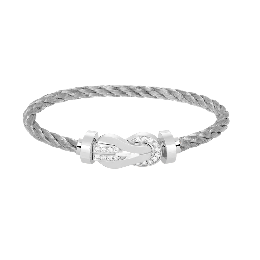 [⭐⭐JeweliWhal]CHANCE LARGE 8 FIGURE BUCKLE HALF DIAMOND BRACELET SILVER