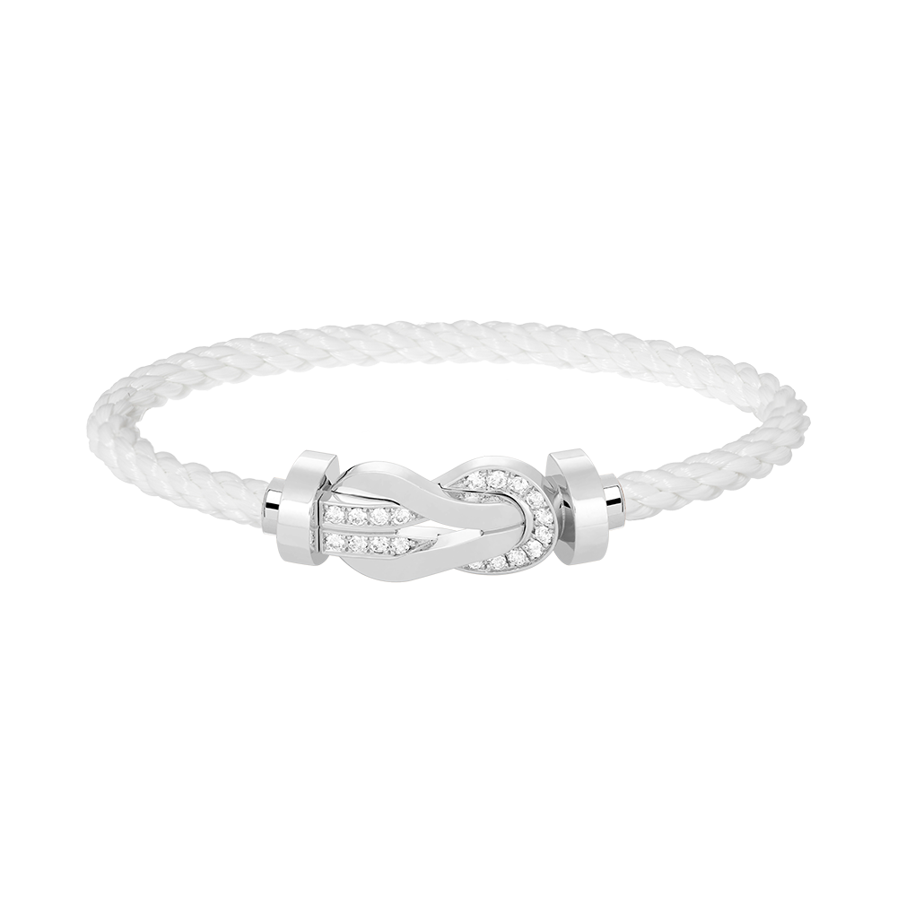 [⭐⭐JeweliWhal]CHANCE LARGE 8 FIGURE BUCKLE HALF DIAMOND BRACELET SILVER