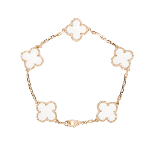 [⭐⭐JeweliWhal]CLOVER 5 MOTIF ROCK CRYSTAL BRACELET