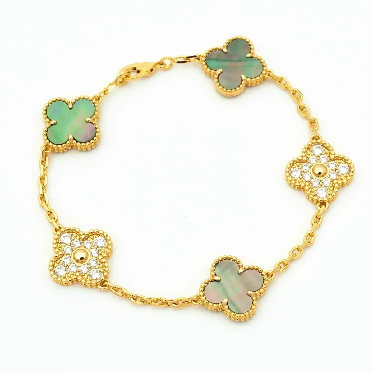 [⭐⭐JeweliWhal] CLOVER 5 MOTIF GRAY MOP BRACELET COLLECTION