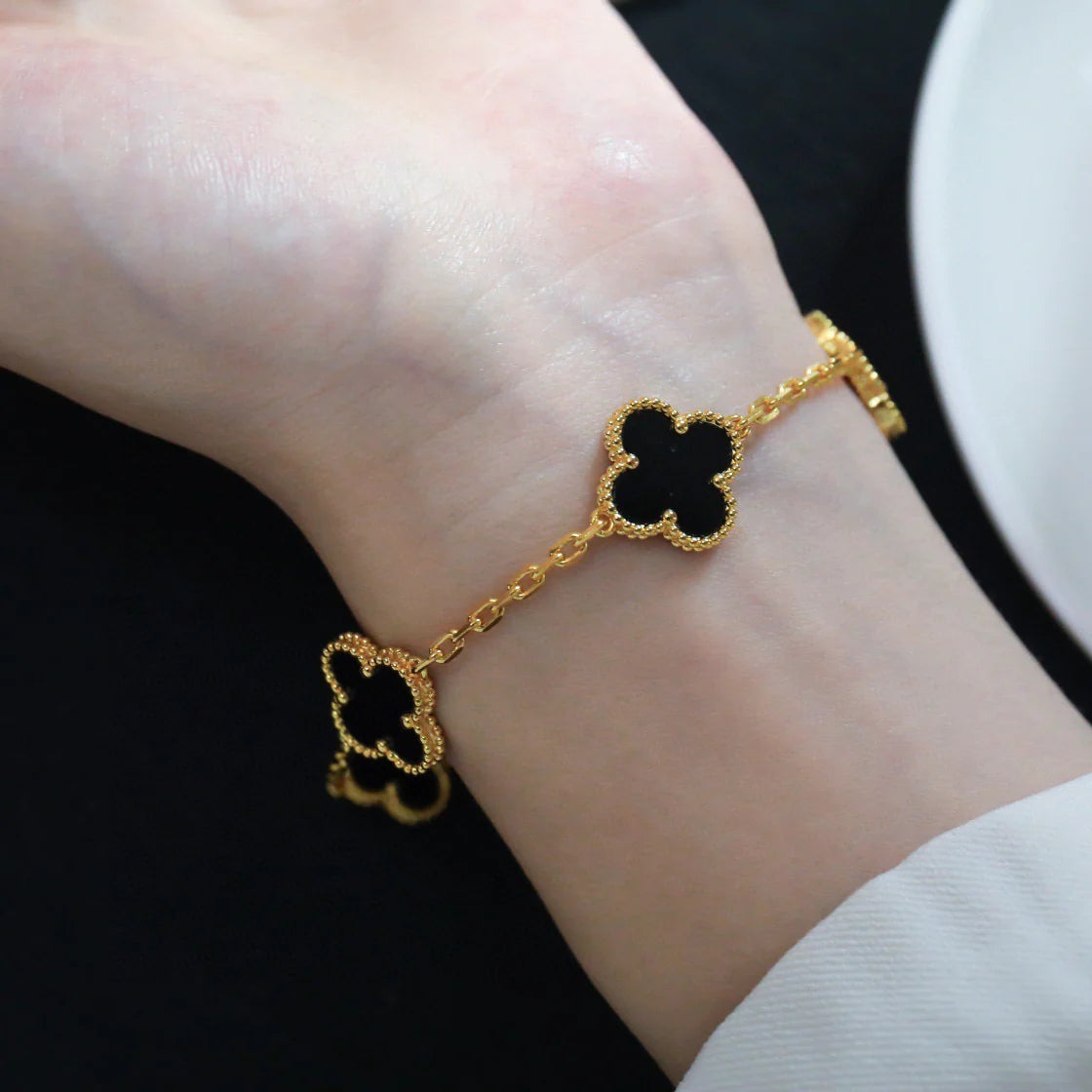 [⭐⭐JeweliWhal] CLOVER 5 MOTIF ONYXS BRACELET COLLECTION
