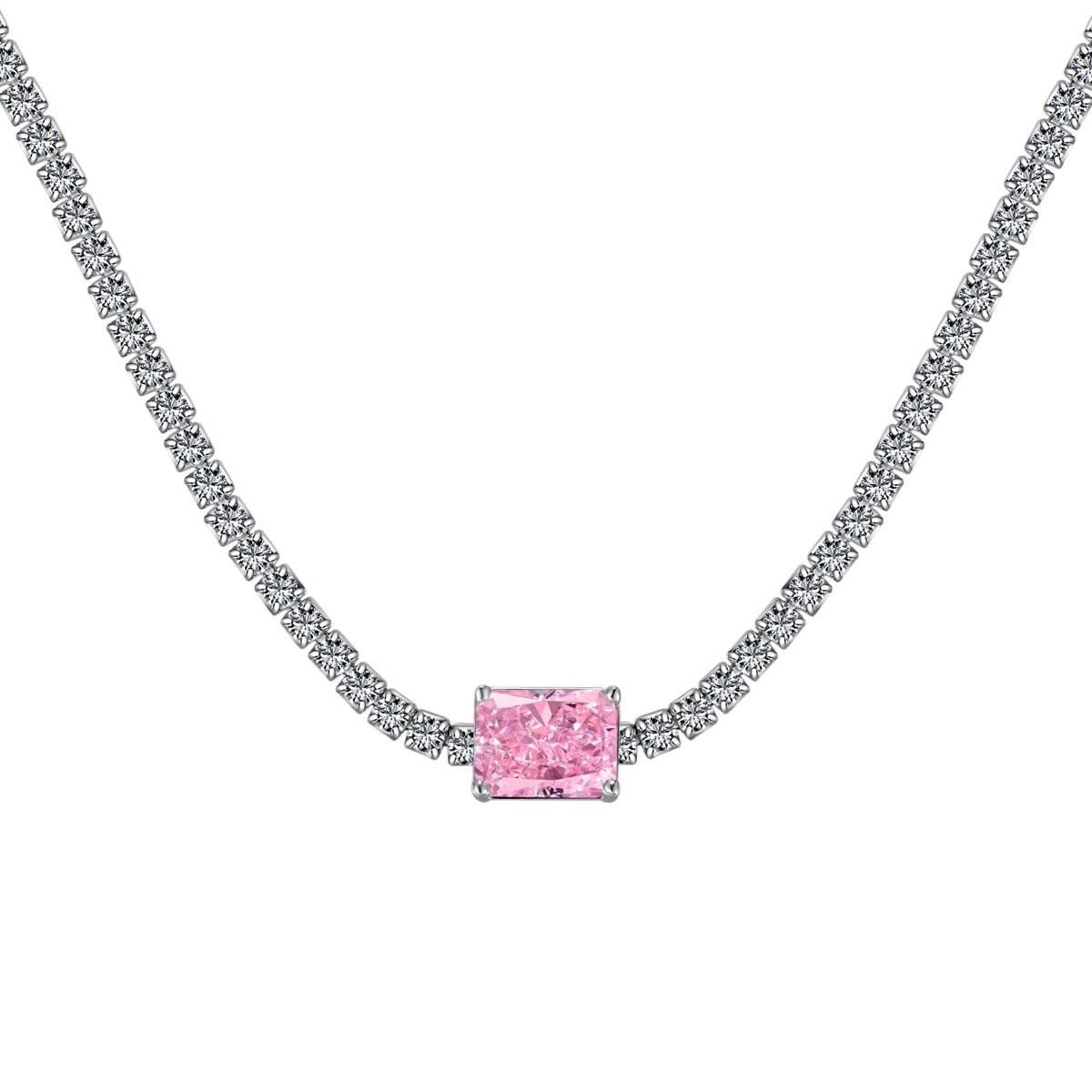 [Manual]2.0 carat Ornate Emerald Cut Necklace