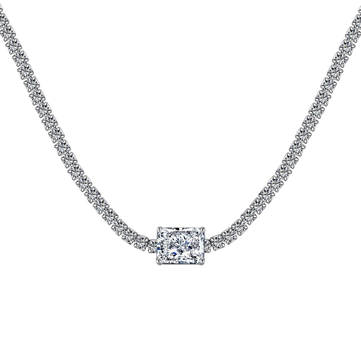 [Manual]2.0 carat Ornate Emerald Cut Necklace