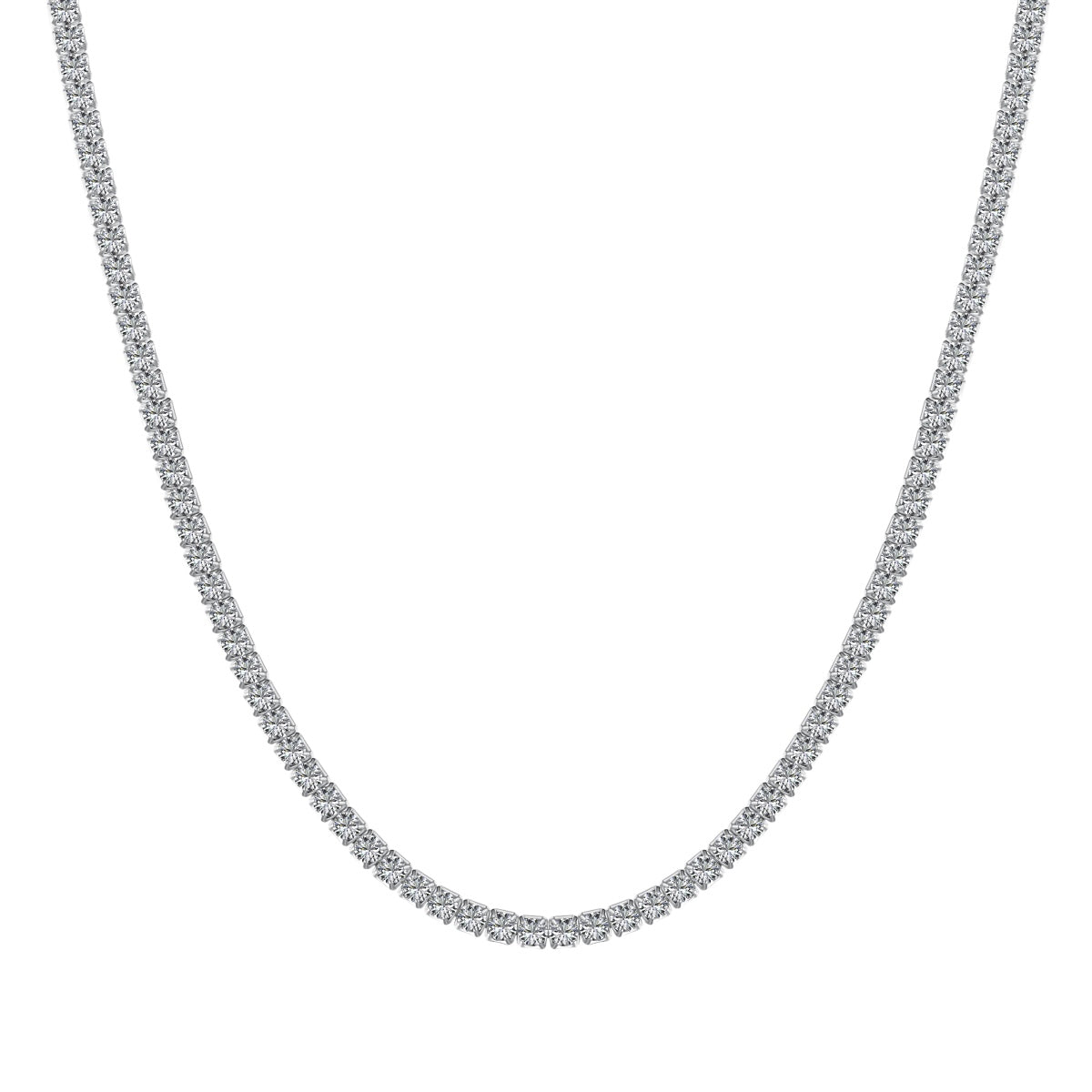 [Manual]Delicate Round Shape Tennis Necklace