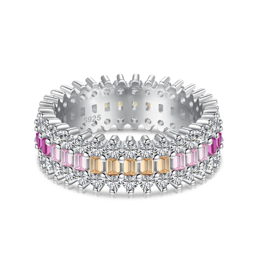 [Manual]Ornate Colorful Radiant Cut Daily Ring