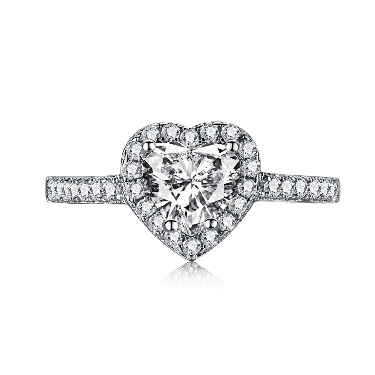 [Manual]Eternity Splashy Romantic Heart Shape Lover Ring