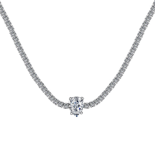 [Manual]1.0 carat Unique Pear Cut Tennis Necklace