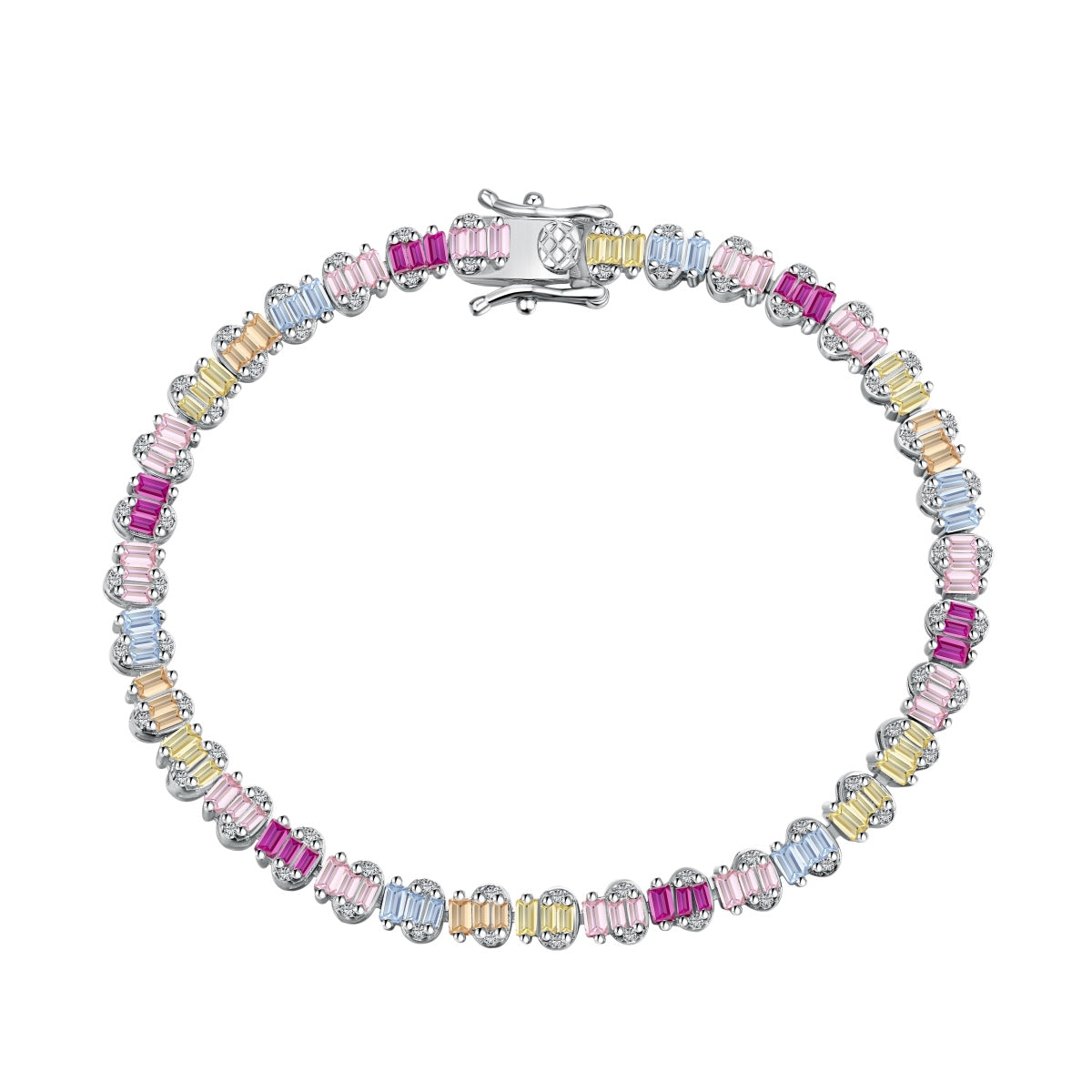 [Manual]Delicate Colorful Emerald Cut Party Bracelet