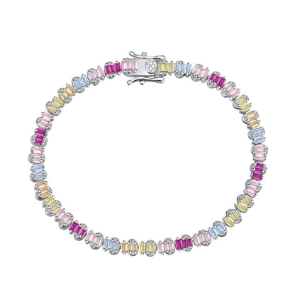 [Manual]Delicate Colorful Emerald Cut Party Bracelet