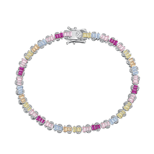 [Manual]Delicate Colorful Emerald Cut Party Bracelet