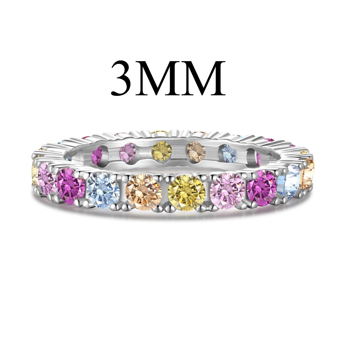 [Manual]Dazzling Lustrous Round Cut Tennis Ring