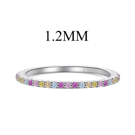 [Manual]Ornate Colorful Round Cut Tennis Ring