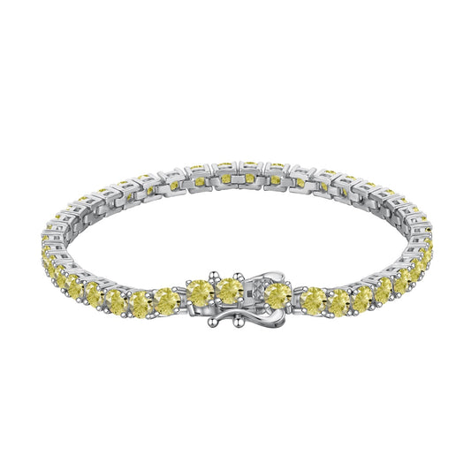 [Manual]Ornate Dazzling Round Cut Tennis Bracelet