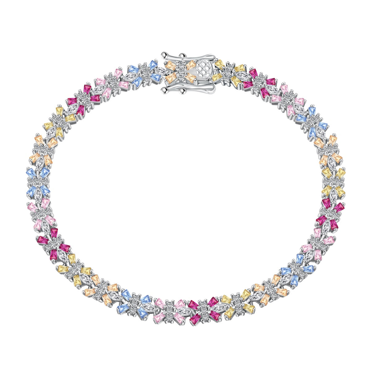 [Manual]Radiant Colorful Emerald Cut Party Bracelet