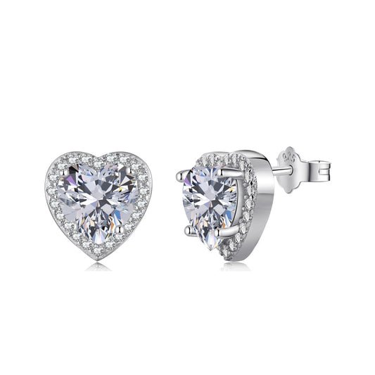[Manual]Sparkling Heart Shape Lover Earrings