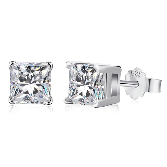 [Manual]1.0 Carat Radiant Princess Cut Wedding Earrings