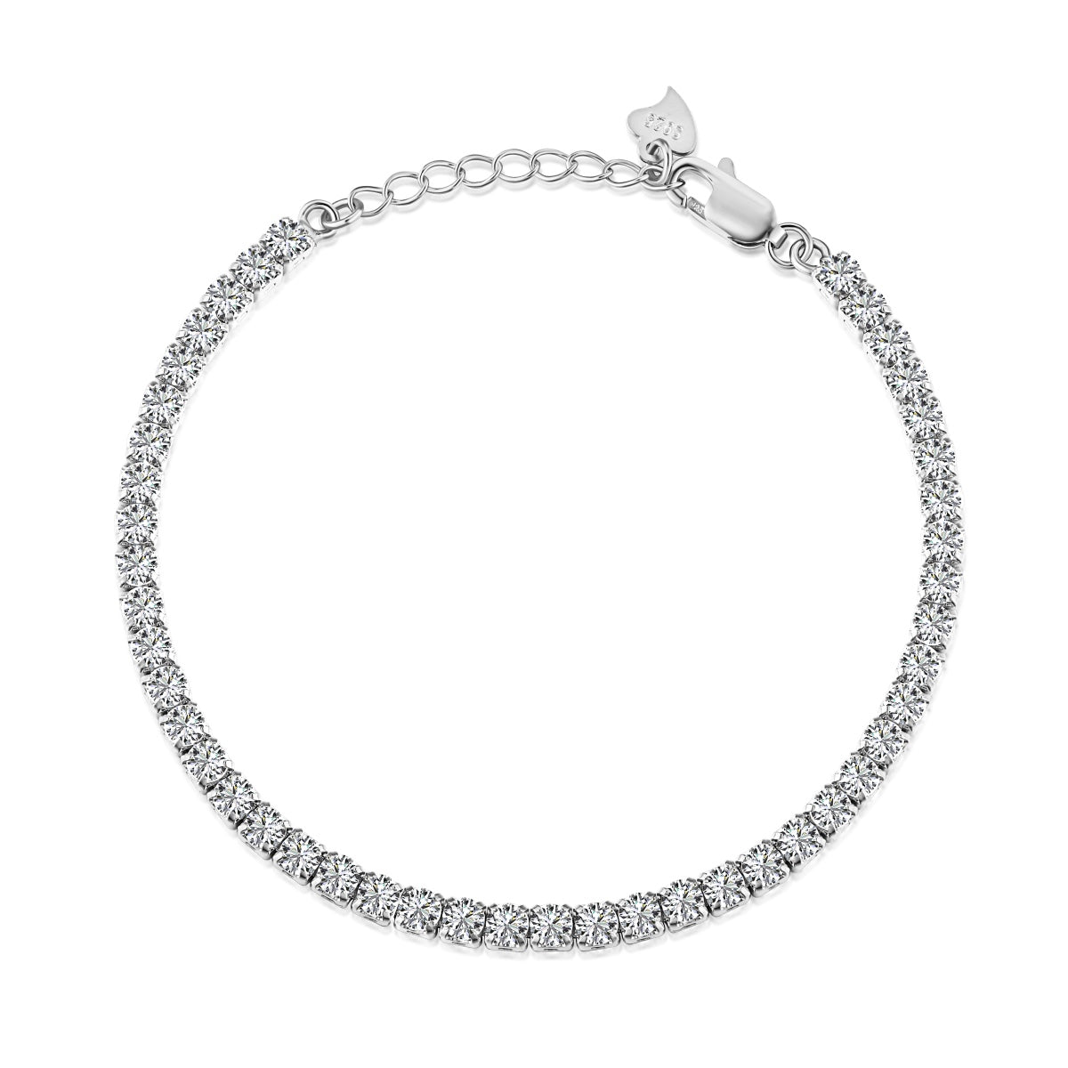[Manual]Sparkling Round Cut Daily Bracelet