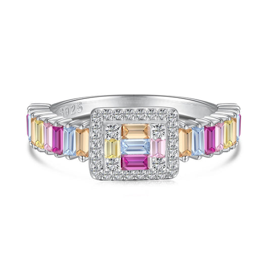 [Manual]Exquisite Colorful Radiant Cut Party Ring