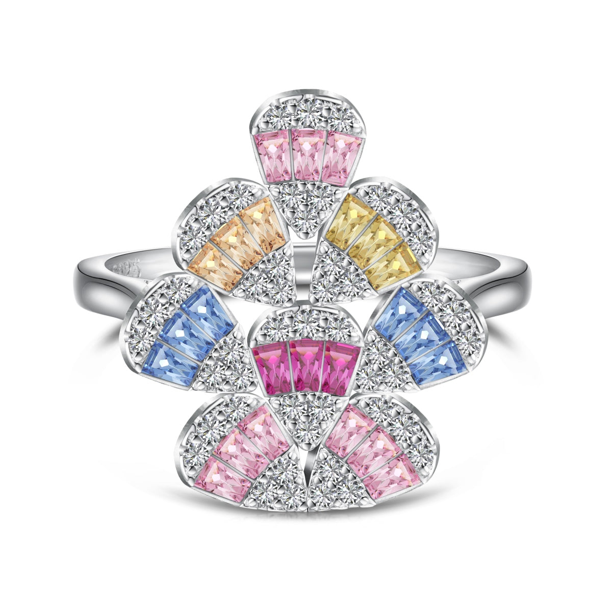 [Manual]Sparkling Colorful Water Drop Shape Daily Ring