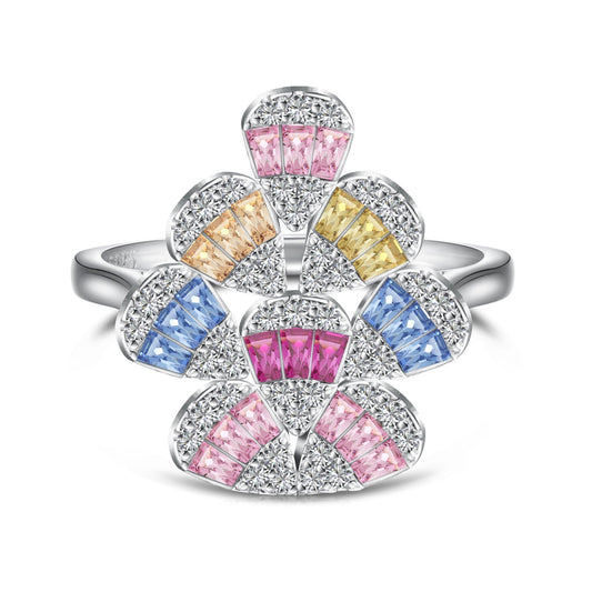 [Manual]Sparkling Colorful Water Drop Shape Daily Ring