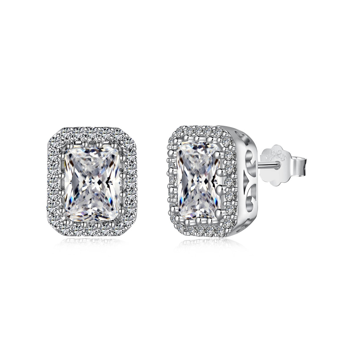 [Manual]1.0 Carat Luxurious Dainty Emerald Cut Daily Earrings
