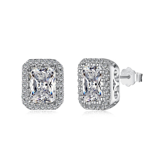 [Manual]1.0 Carat Luxurious Dainty Emerald Cut Daily Earrings