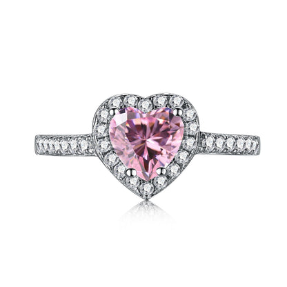 [Manual]Eternity Splashy Romantic Heart Shape Lover Ring