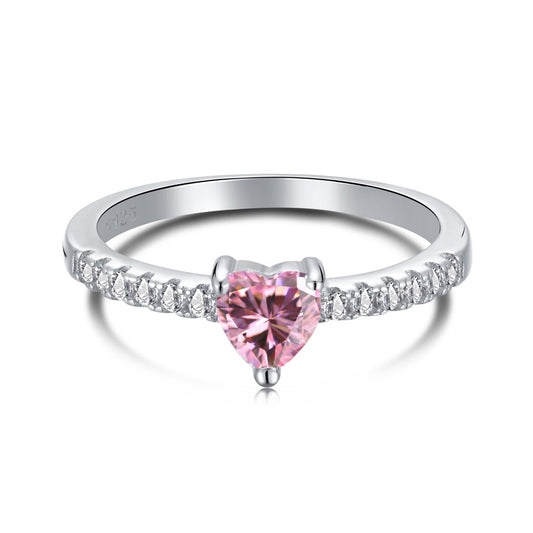 [Manual]0.5 Carat CaratEternity Charming Heart Shape Lover Ring
