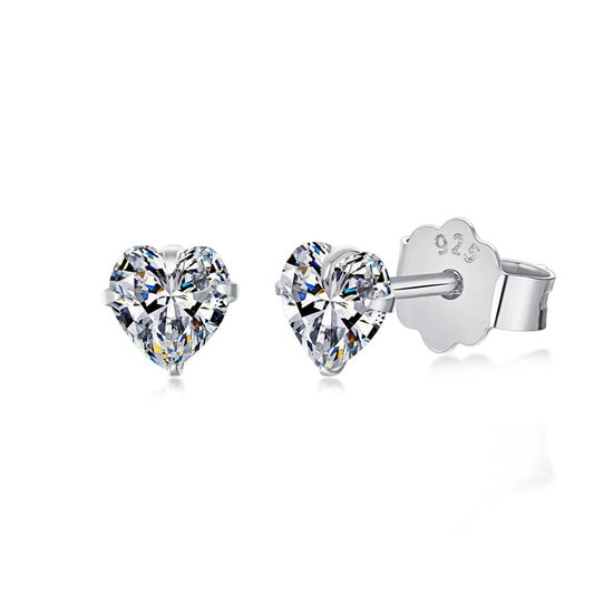[Manual]Sparkling Heart Shaped Simple Earrings
