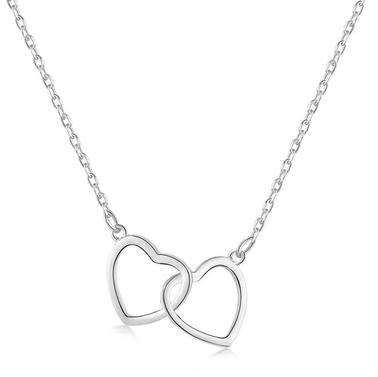 [Manual]Sterling Silver Love Double Ring Necklace