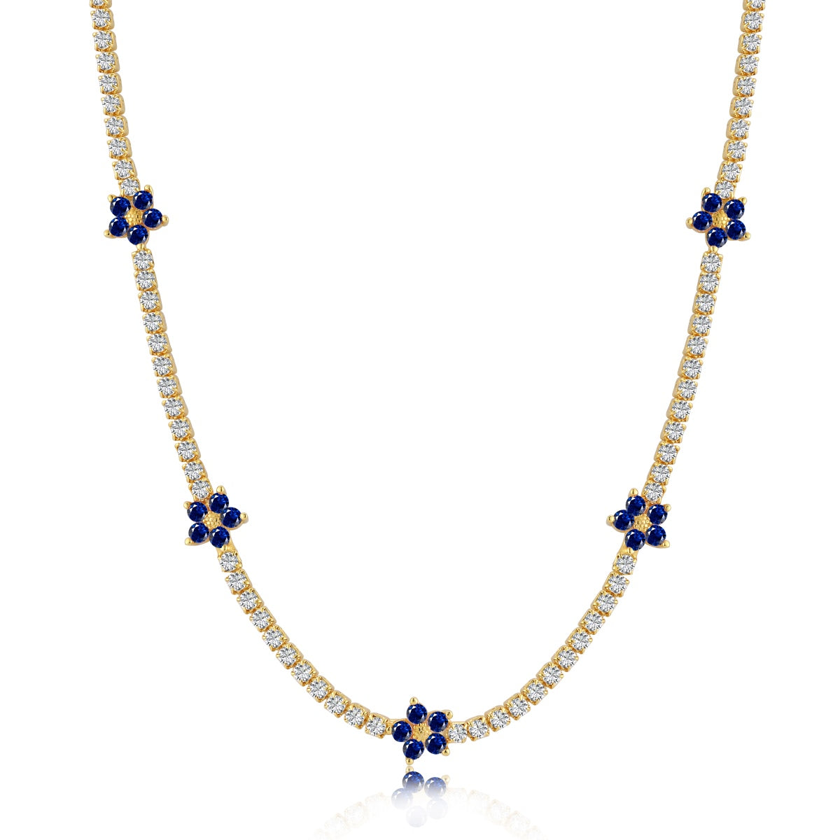 [Manual]Luxurious Colorful Flower Tennis Necklace
