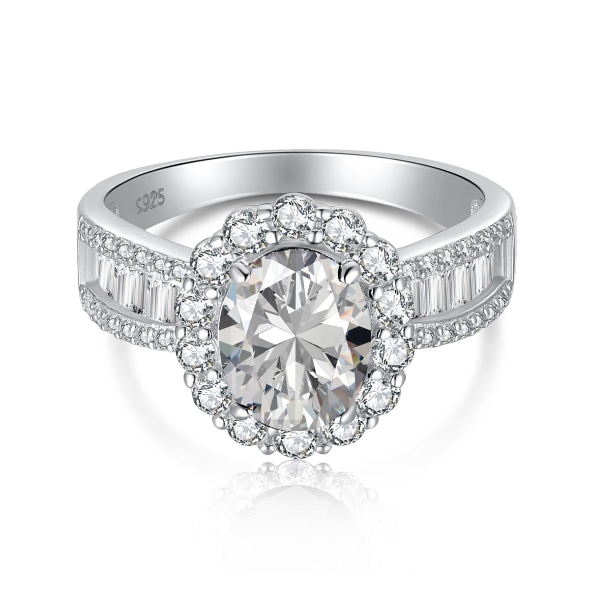 [Manual]1.5 Carat Dazzling Charming Oval Cut Banquet Ring