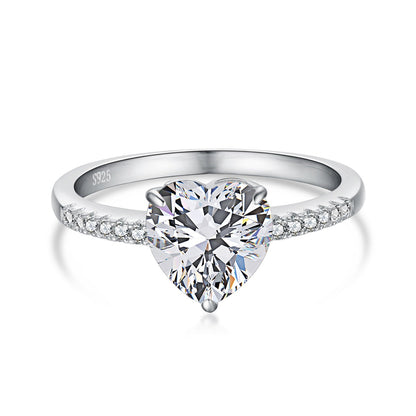 [Manual]2.0 Carat Dazzling Lustrous Heart Cut Lover Ring