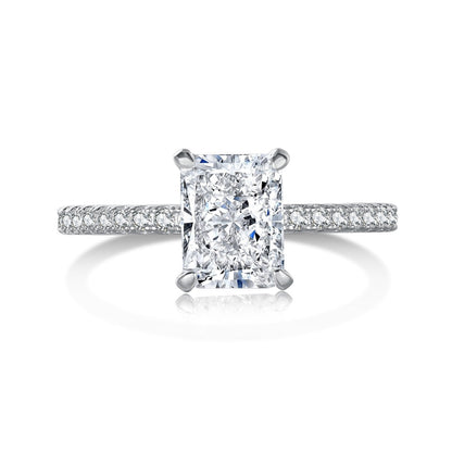 [Manual]2.0 Carat Dazzling Sparkling Radiant Cut Party Ring