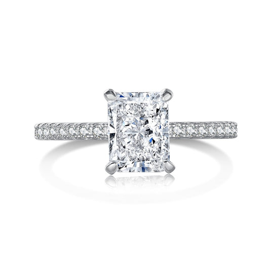 [Manual]2.0 Carat Dazzling Sparkling Radiant Cut Party Ring
