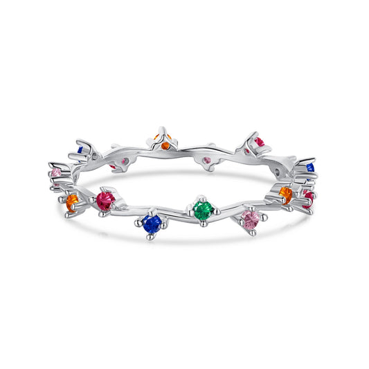 [Manual]Radiant Colorful Round Cut Daily Ring