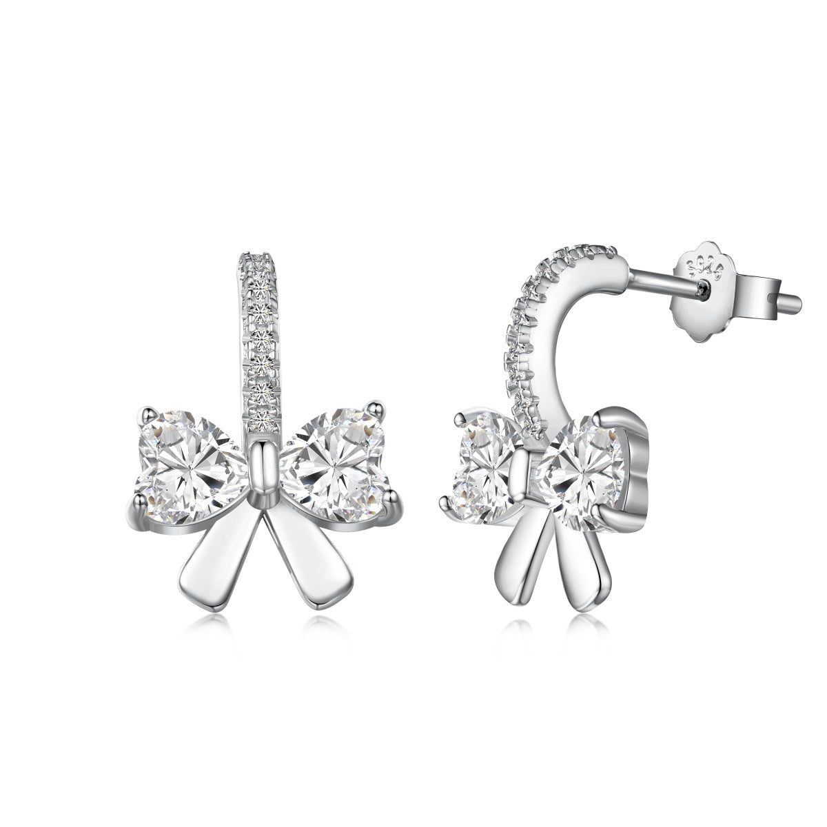 [Manual]Exquisite Earrings With Heart-Shaped Bow Design