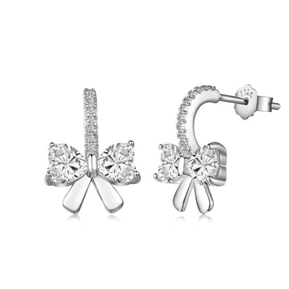 [Manual]Exquisite Earrings With Heart-Shaped Bow Design