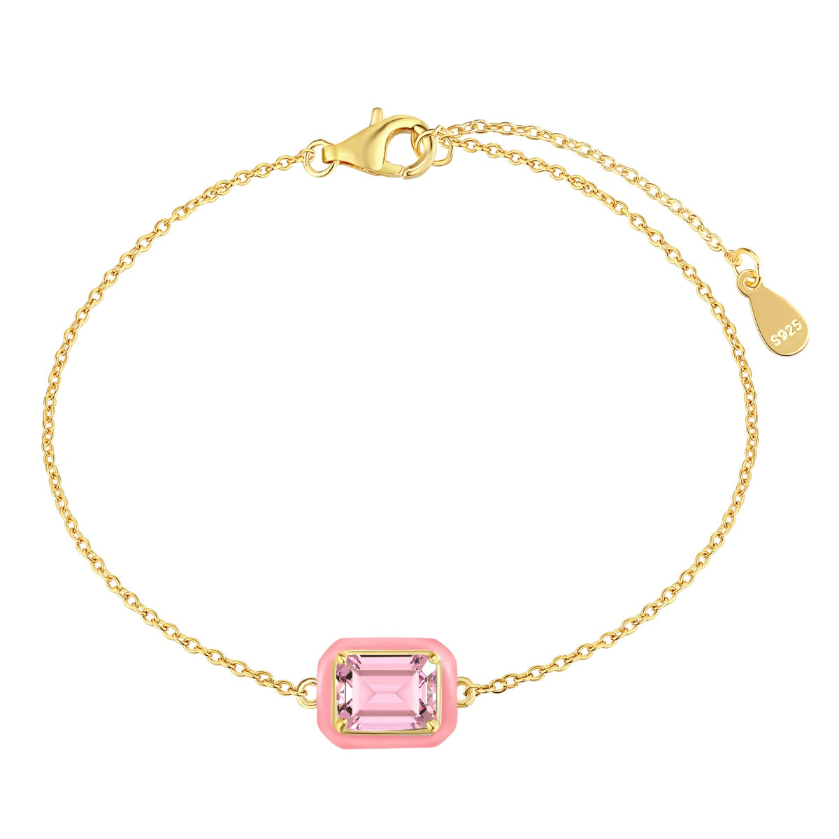 [Manual]2.0 Carat Sparkling Colorful Emerald Cut Daily Bracelet