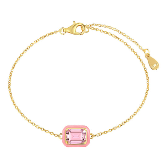 [Manual]2.0 Carat Sparkling Colorful Emerald Cut Daily Bracelet
